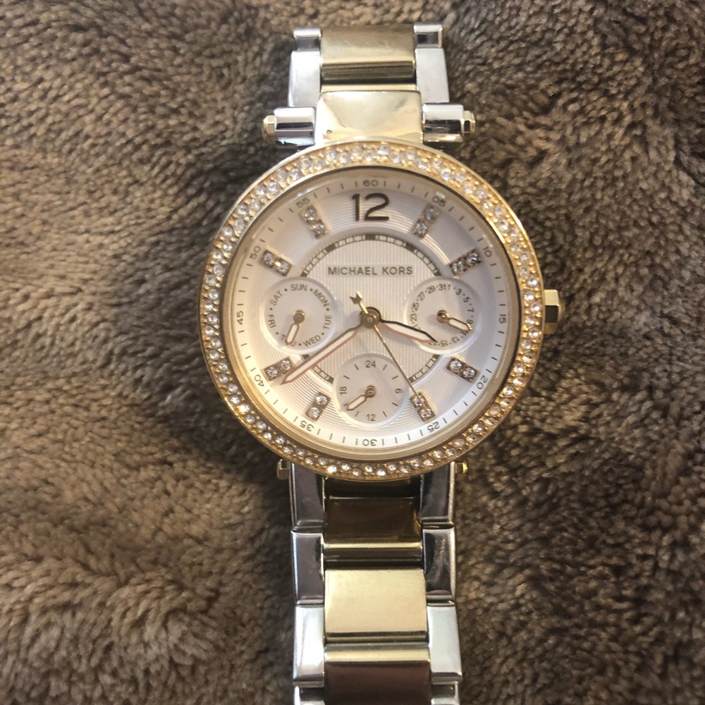 Two tone michael kors watch